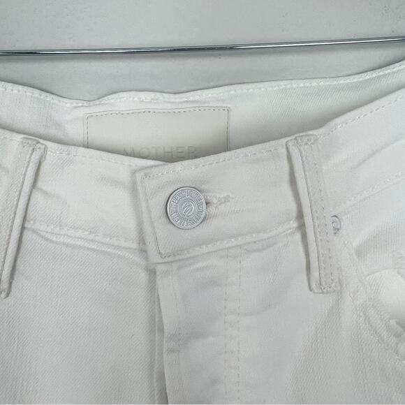 MOTHER Superior | NEW The Tripper in Almost Innocent White Distressed Jeans 25 - Picture 6 of 16